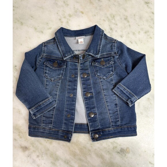 Girls 18 Months Denim Jacket, Blue Jean, Baby Cat & Jack - Picture 1 of 6